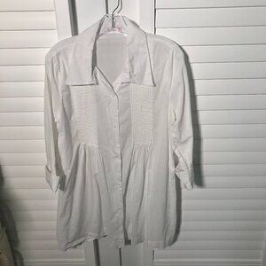 Moda Praia white cotton long blouse/dress, GG